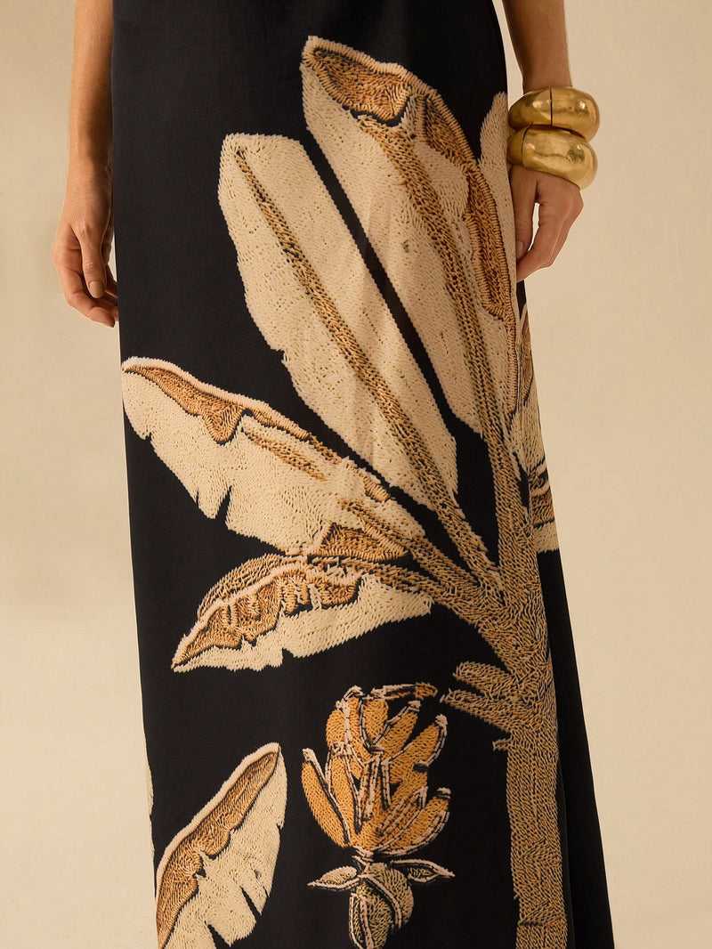 Vestido Vassalo Boho com Amarração Oca na Cintura Sem Mangas