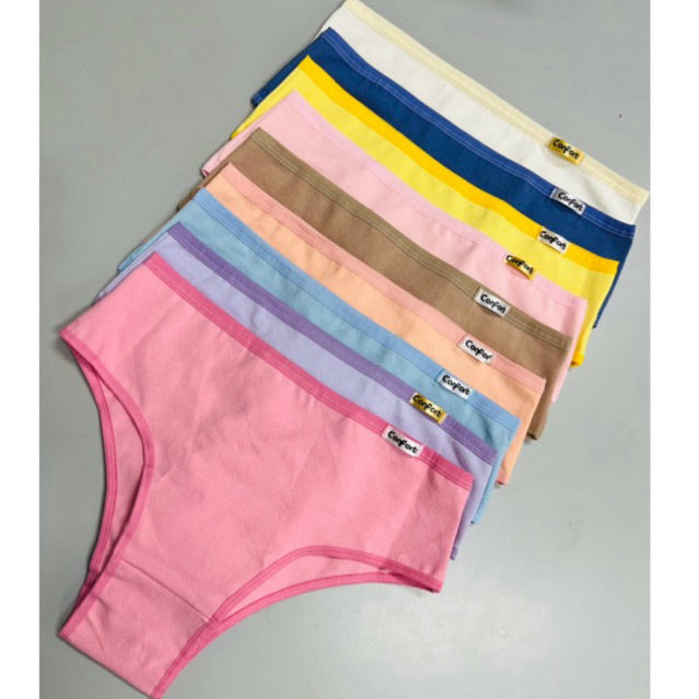 Kit c|5 Calcinhas Pós Parto Cintura Alta modeladora Forro 100% Algodão Super Confortável TANGÃO feminino