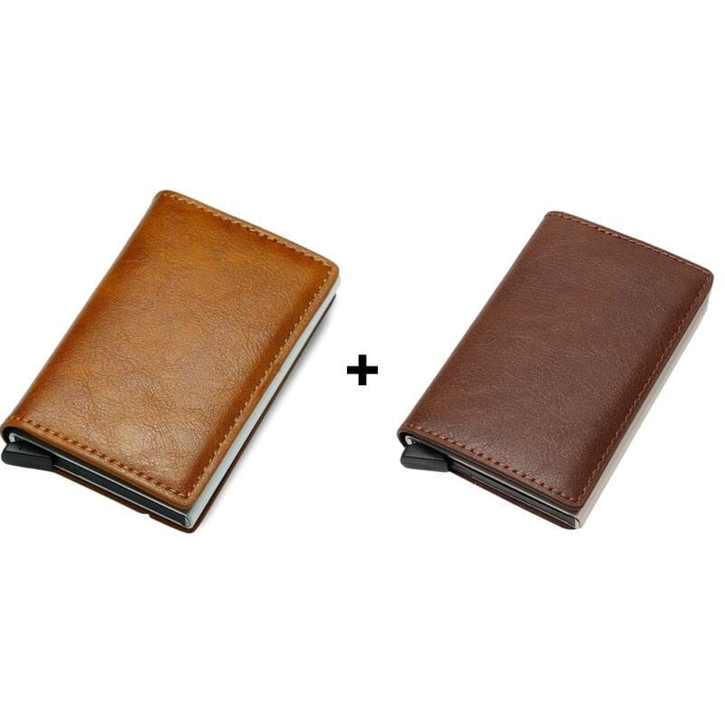 Carteira Slim Antifurto Carbon em Couro - Pague 1 Leve 2