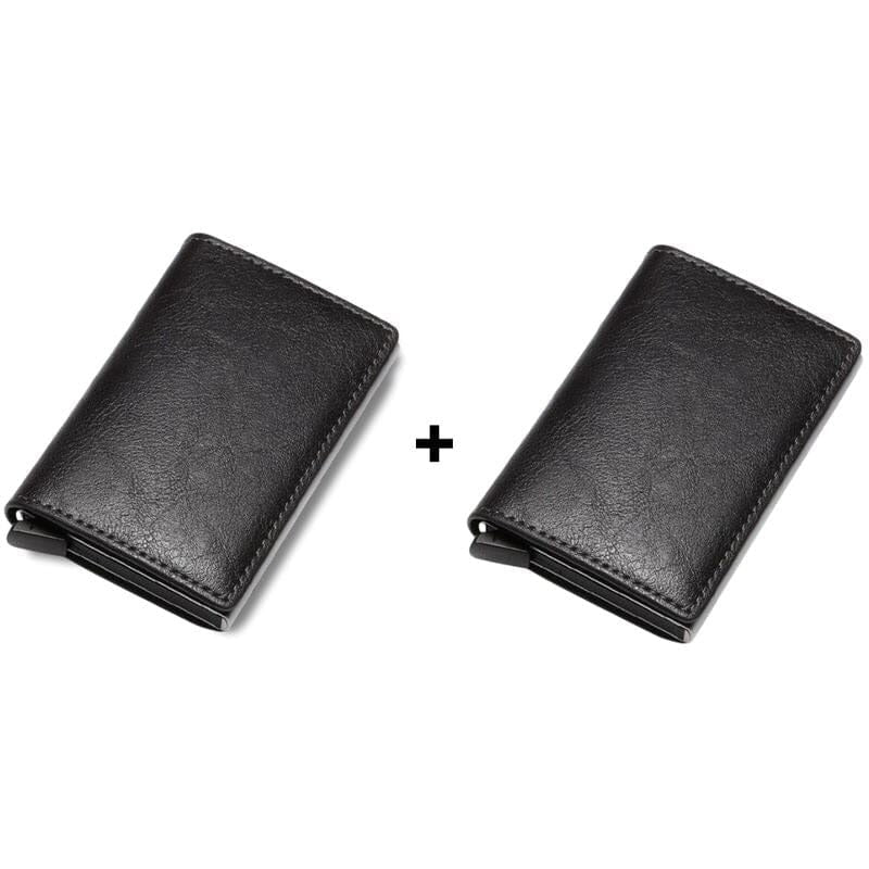 Carteira Slim Antifurto Carbon em Couro - Pague 1 Leve 2