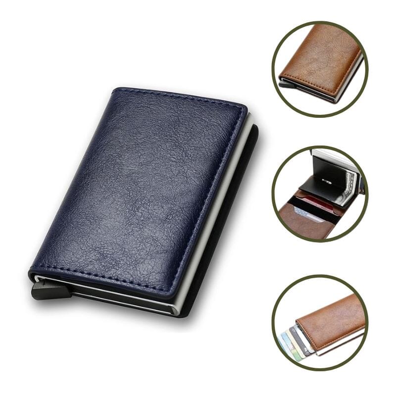 Carteira Slim Antifurto Carbon em Couro - Pague 1 Leve 2