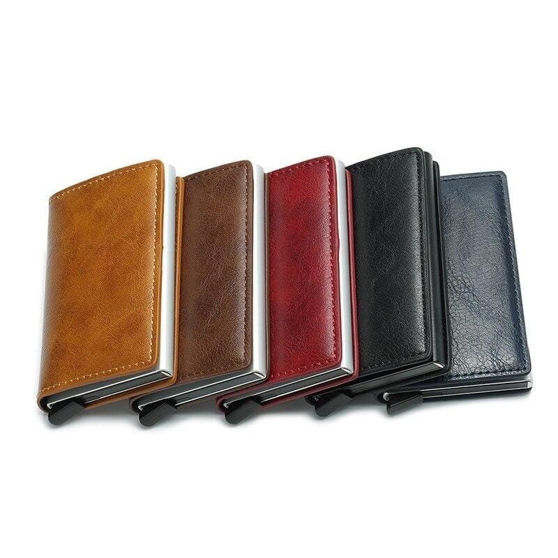 Carteira Slim Antifurto Carbon em Couro - Pague 1 Leve 2